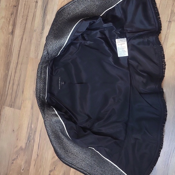 BANANA REPUBLIC Black Silver Gunmetal Metallic Tweed Moto Jacket - Picture 8 of 12